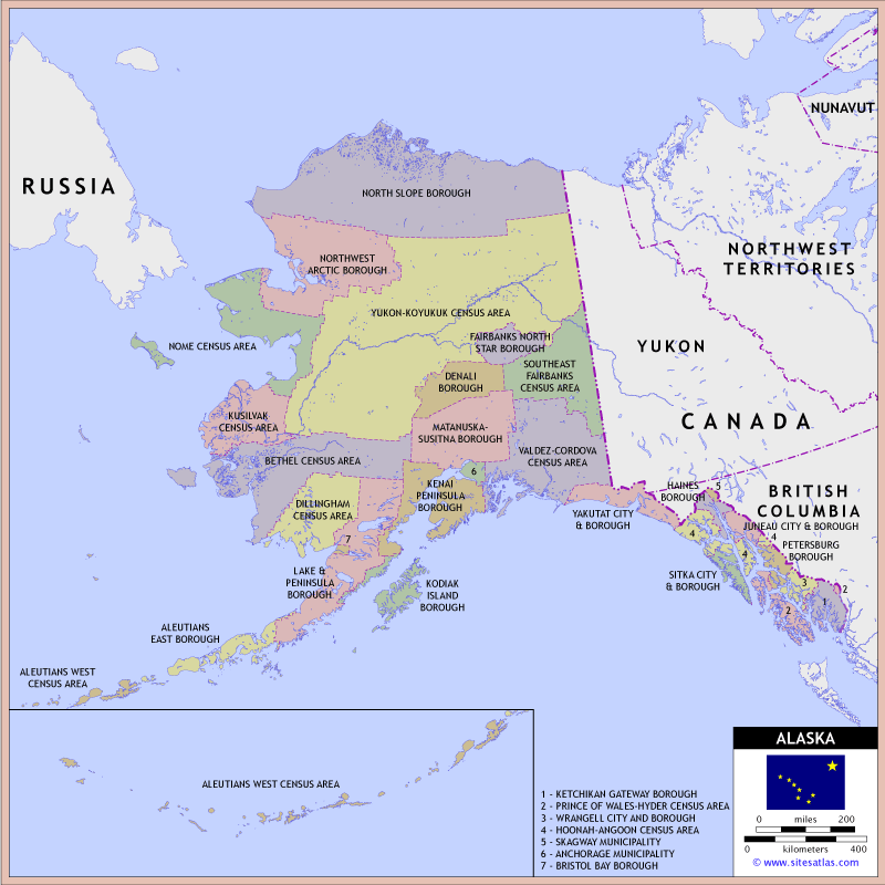 Alaska County Map