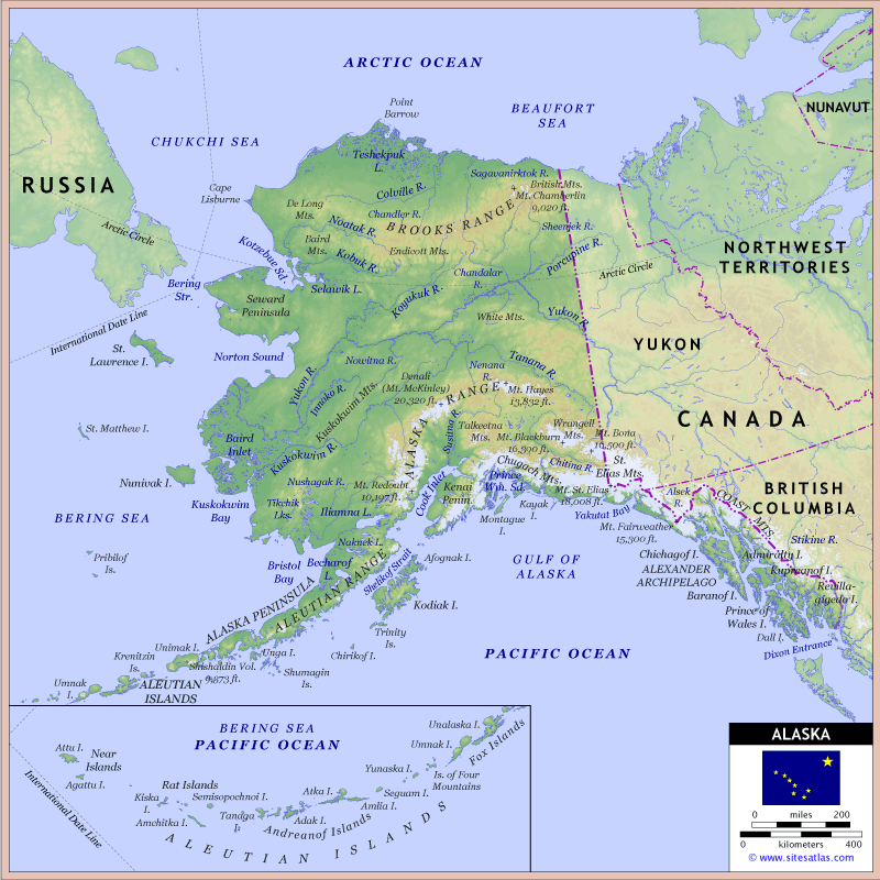 Alaska Physical Map