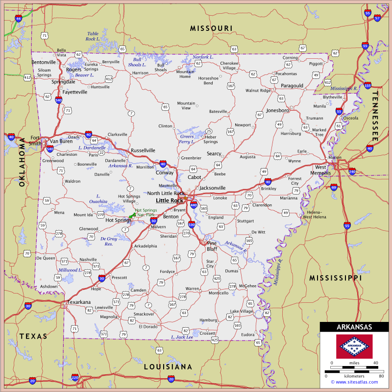 Arkansas Highway Map