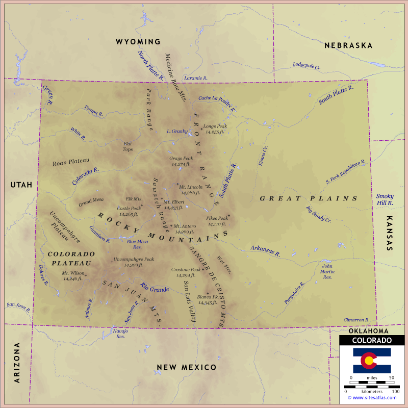 Colorado Physical Map