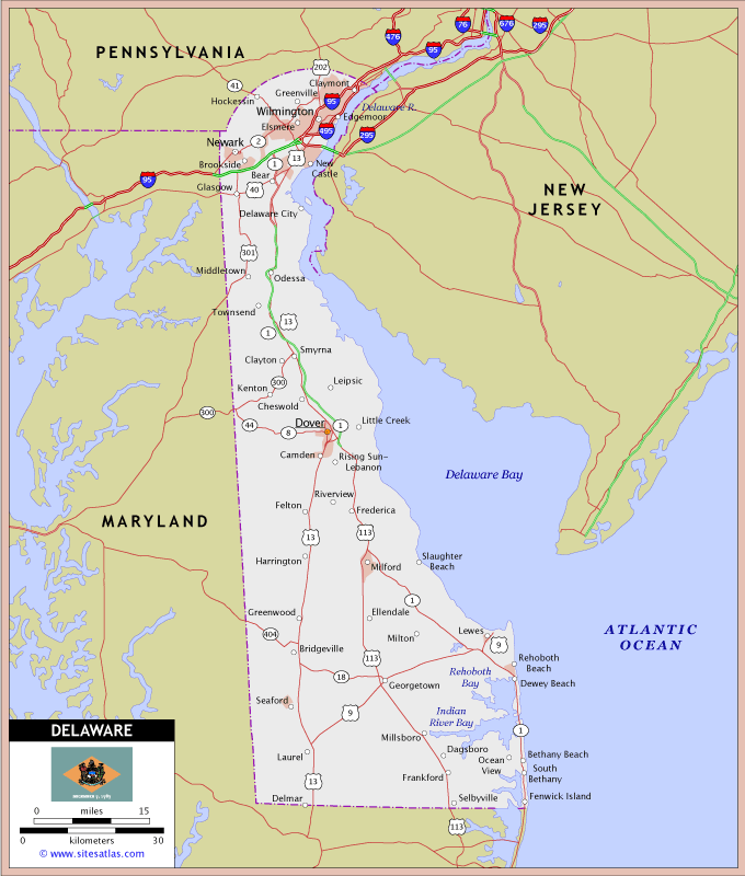 Delaware Highway Map