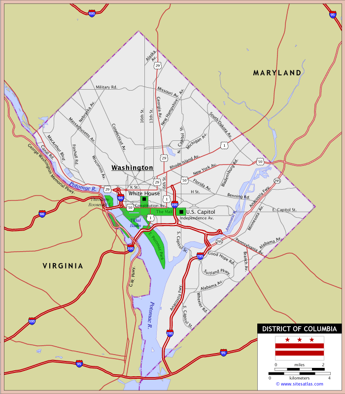 District of Columbia Highway Map