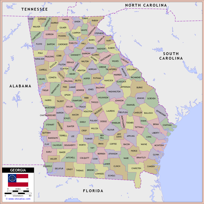 Georgia County Map