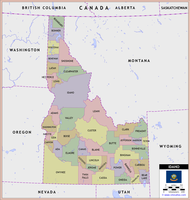 Idaho County Map