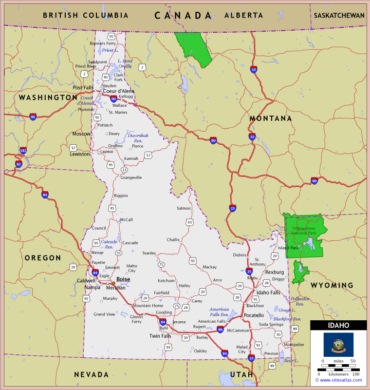 Idaho Highway Map