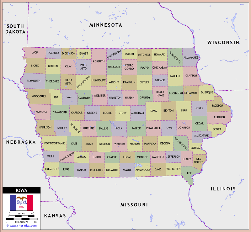 Iowa County Map