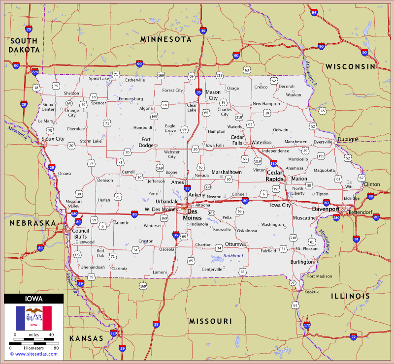 Iowa Highway Map