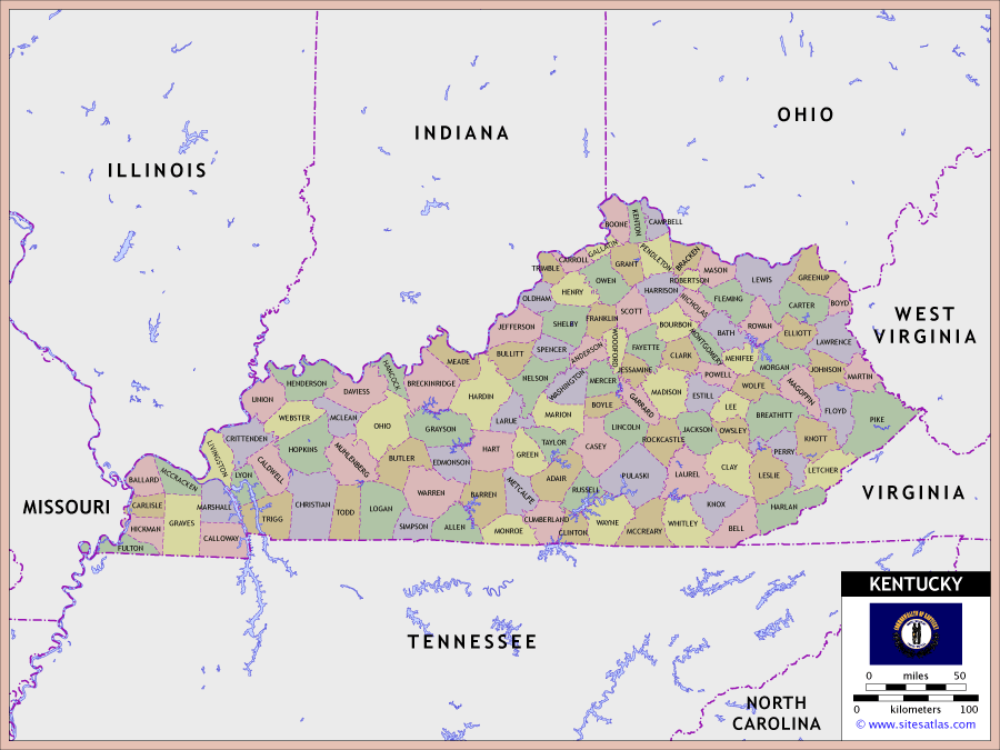 Kentucky County Map