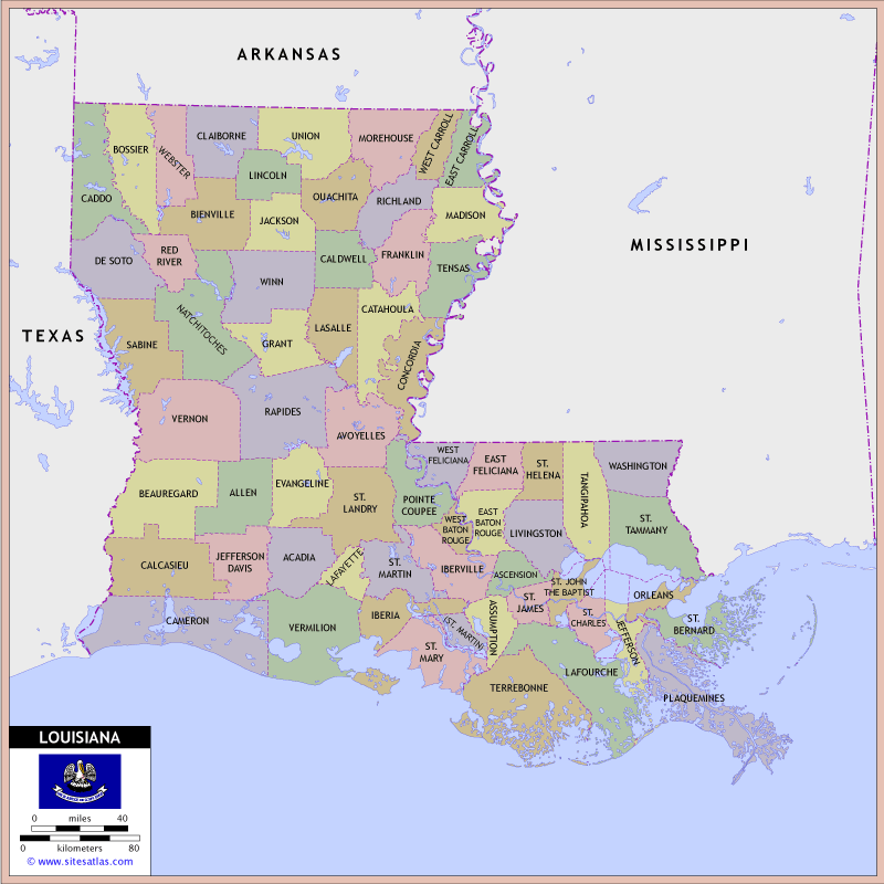 Louisiana County Map