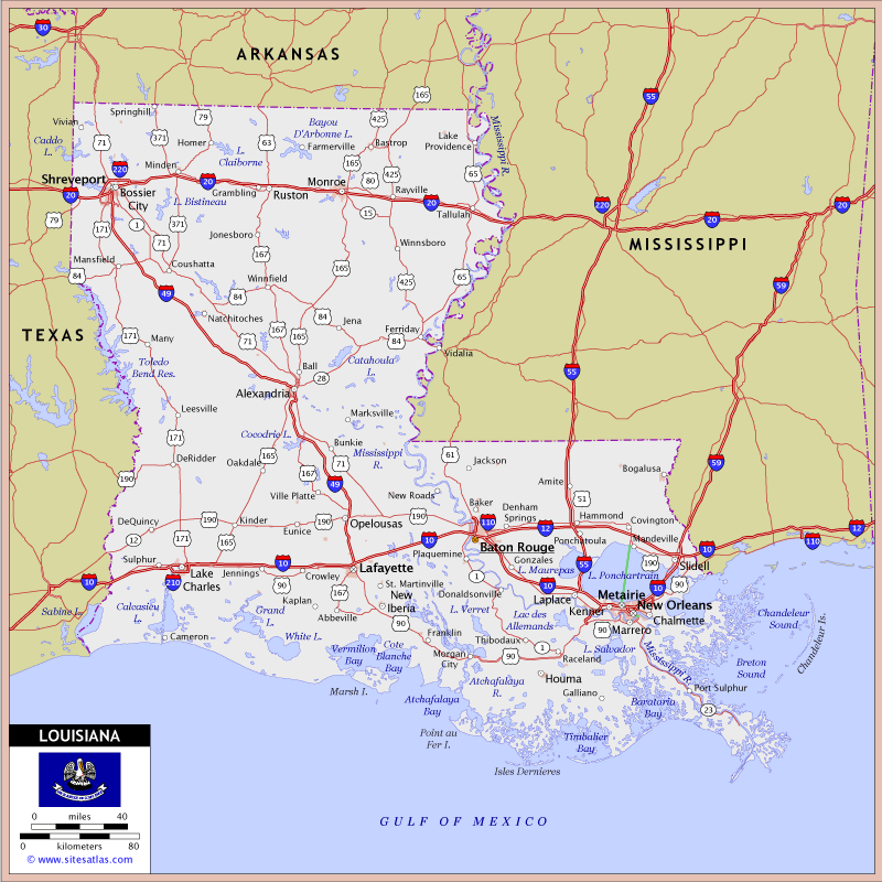 Louisiana Highway Map