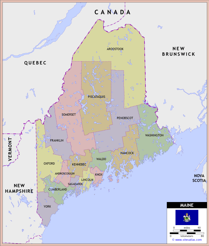 Maine County Map