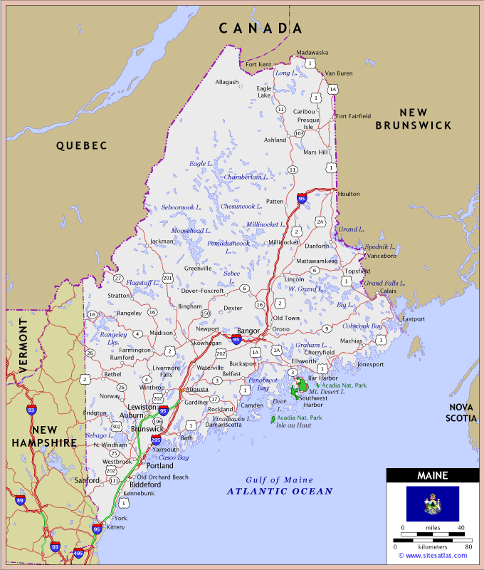 Maine Highway Map