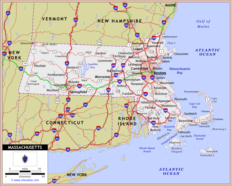 Massachusetts Highway Map