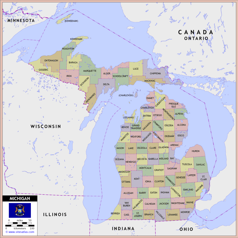 Michigan County Map