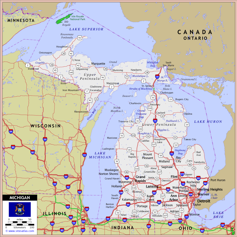 Michigan Highway Map