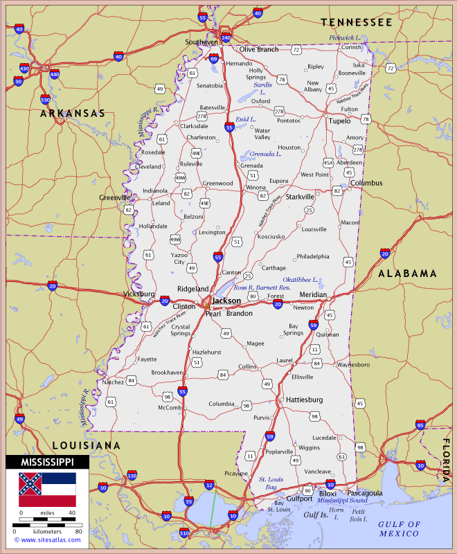 Mississippi Highway Map