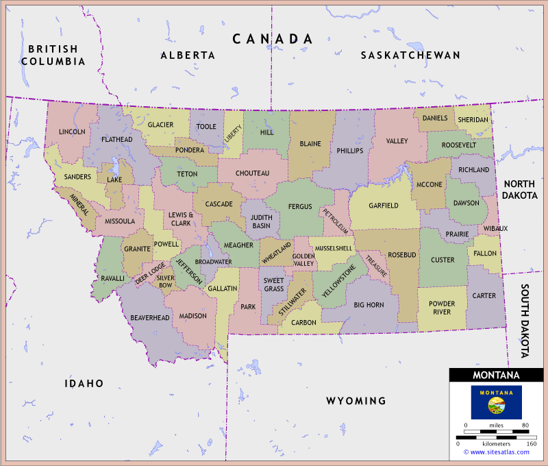 Montana County Map