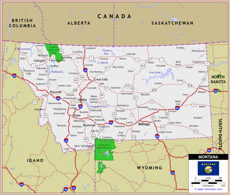 Montana Highway Map