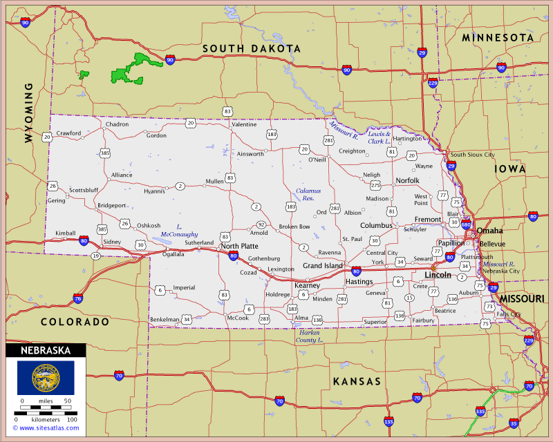 Nebraska Highway Map