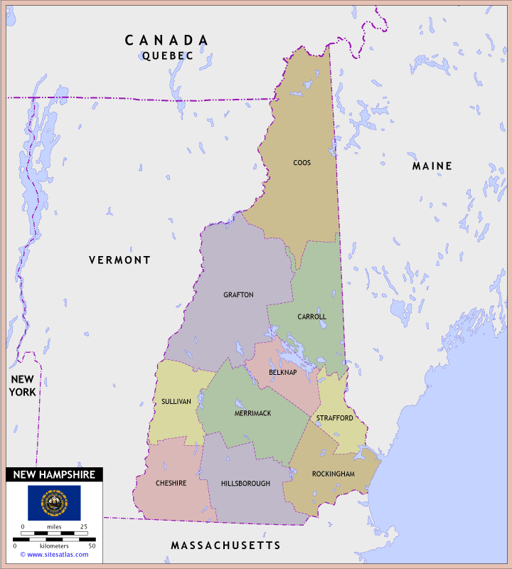 New Hampshire County Map