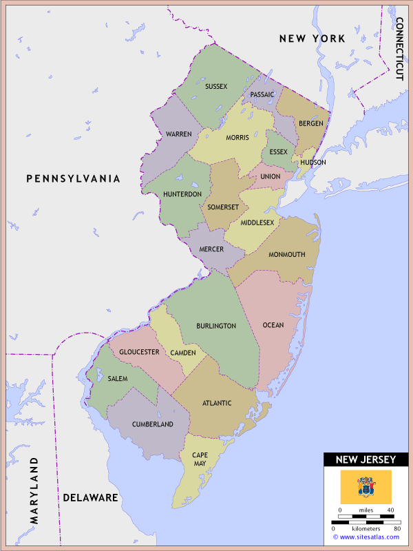 New Jersey County Map