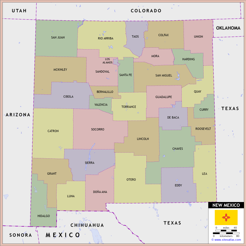 New Mexico County Map