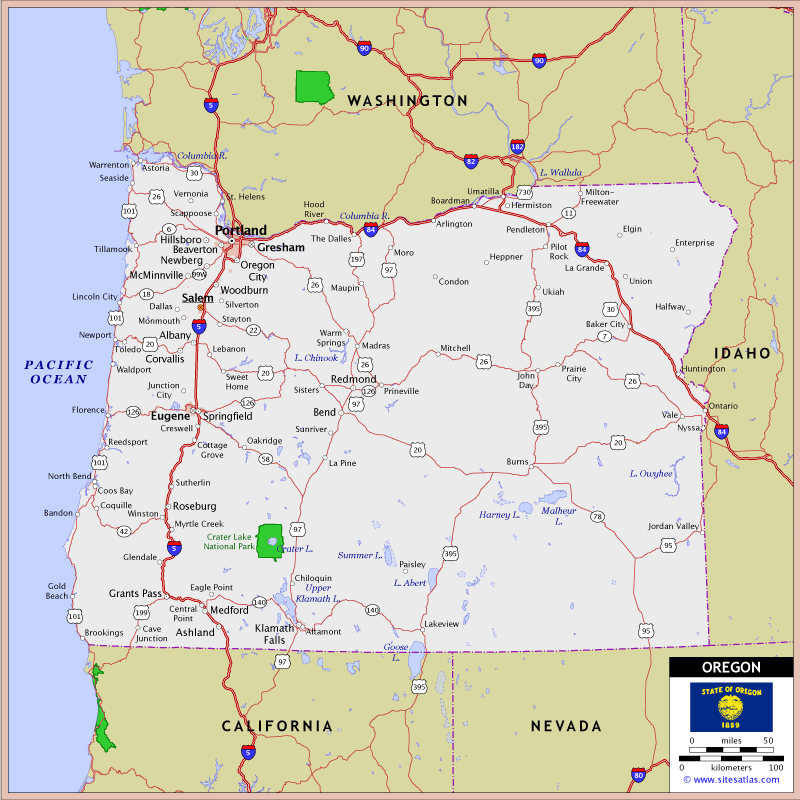 Oregon Highway Map