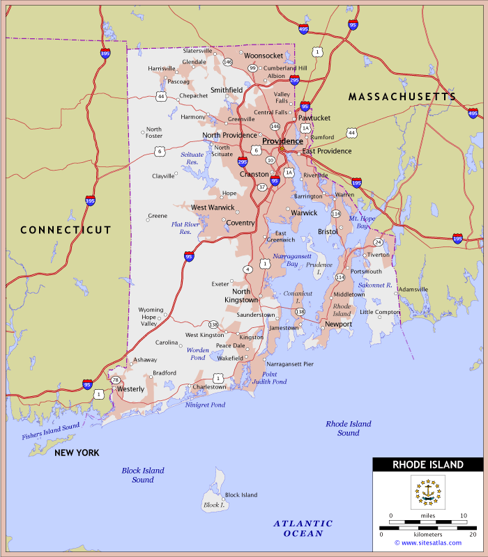 Rhode Island Highway Map