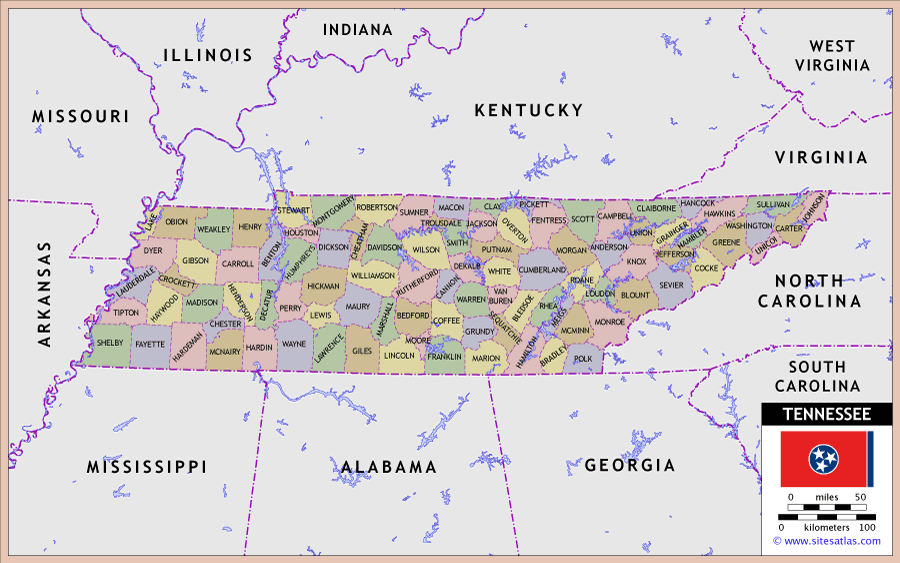 Tennessee County Map