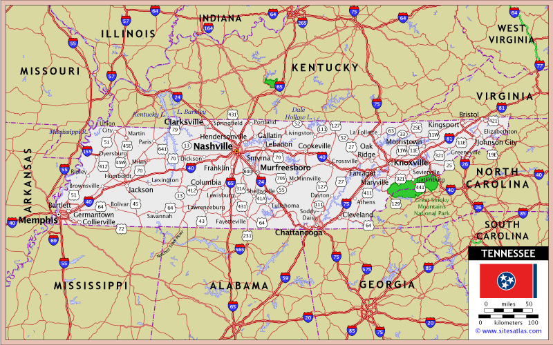 Tennessee Highway Map