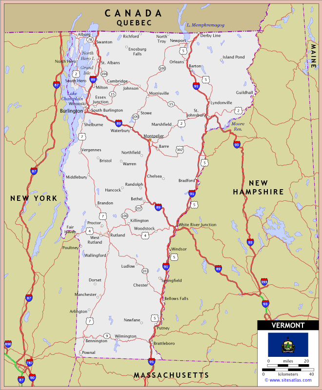 Vermont Highway Map