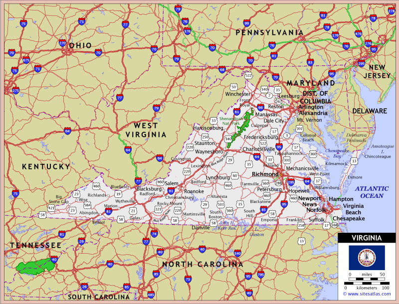 Virginia Highway Map