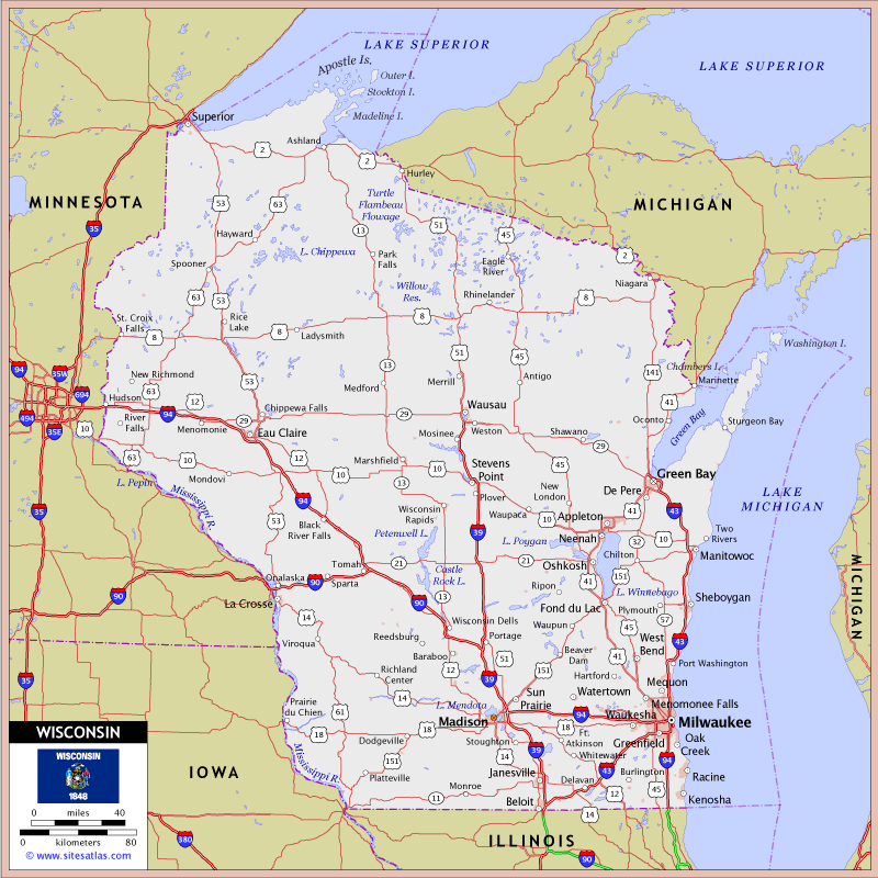 Wisconsin Highway Map