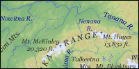 Physical map of Alaska thumbnail