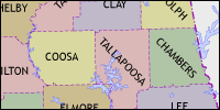 County map of Alabama thumbnail