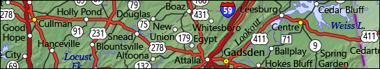 Highway map of Alabama thumbnail