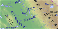 Physical map of California thumbnail