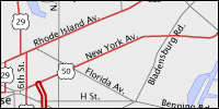 Highway map of District of Columbia thumbnail