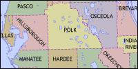 County map of Florida thumbnail