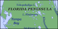 Physical map of Florida thumbnail