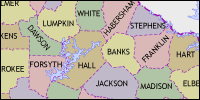 County map of Georgia thumbnail