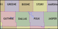 County map of Iowa thumbnail