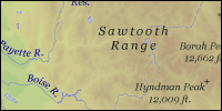 Physical map of Idaho thumbnail