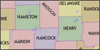 County map of Indiana thumbnail