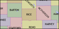 County map of Kansas thumbnail