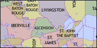 County map of Louisiana thumbnail