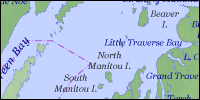 Physical map of Michigan thumbnail