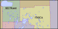 County map of Minnesota thumbnail