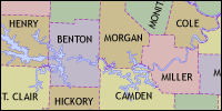 County map of Missouri thumbnail