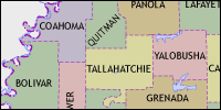 County map of Mississippi thumbnail